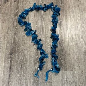 Handmade scarf with blue shades